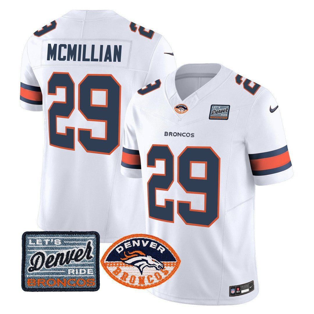 Men Denver Broncos #29 Mcmillian White 2024 Nike Logo Patch Limited NFL Jersey->indianapolis colts->NFL Jersey